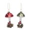 Glass Tall Mushroom Ornament Set of Christmas Decorations